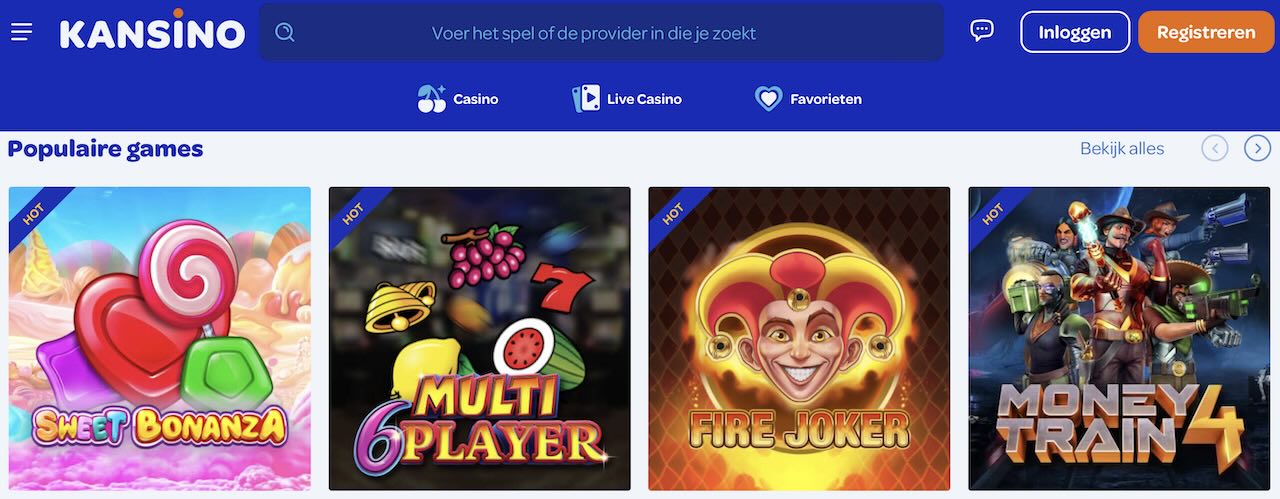 Kansino Website Casinospellen